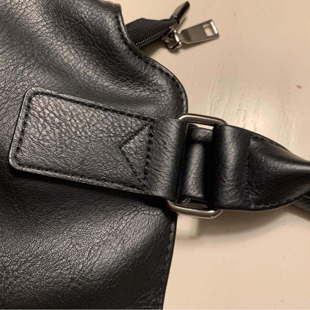 Black Vegan Leather Tote with Gunmetal Hardware. EUC - Picture 15 of 15